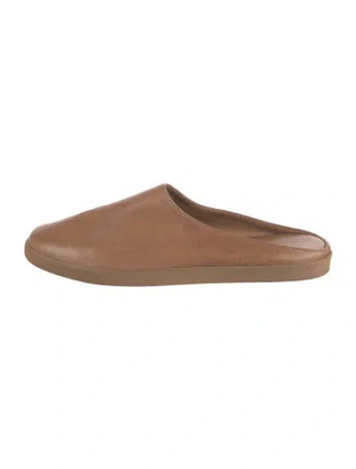 Pre-owned The Row Leather Mules In Neutrals