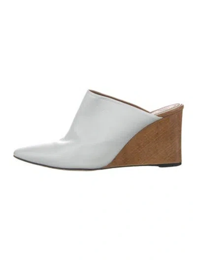 Pre-owned The Row Leather Mules In White