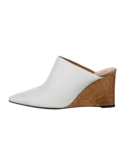 Pre-owned The Row Leather Mules In White