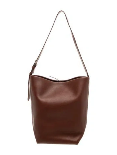 Pre-owned The Row Leather N/s Park Tote Belt Medium In Brown