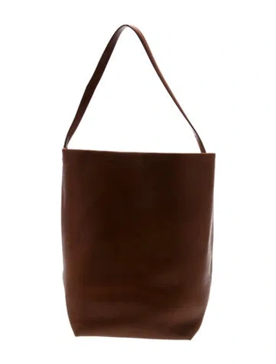 Pre-owned The Row Leather N/s Park Tote Large In Brown