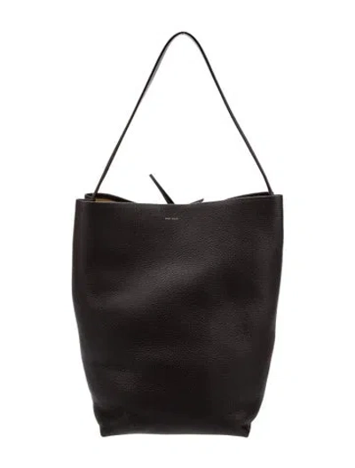 Pre-owned The Row Leather N/s Park Tote Large In Brown