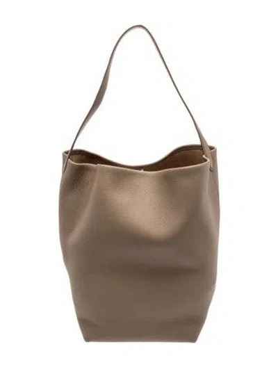 Pre-owned The Row Leather N/s Park Tote Large In Neutral