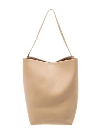 Pre-owned The Row Leather N/s Park Tote Large In Neutral
