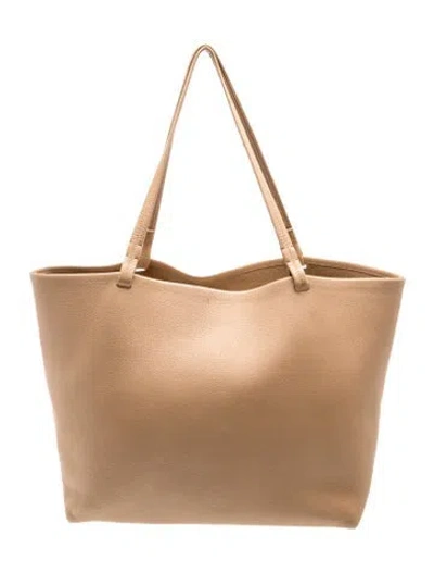 Pre-owned The Row Leather N/s Park Tote Large In Neutrals