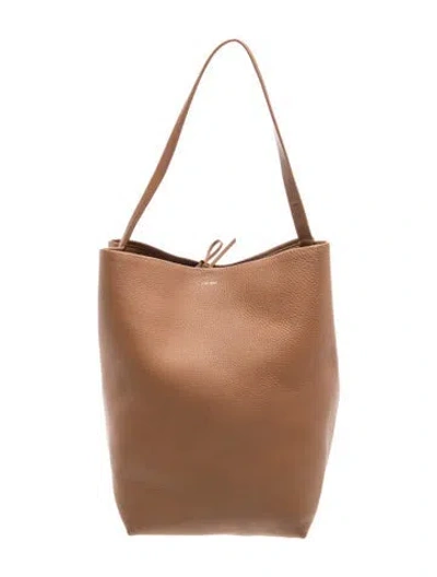 Pre-owned The Row Leather Ns Park Tote Large In Neutrals