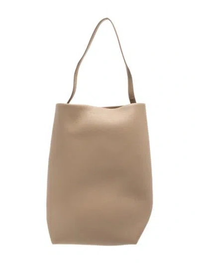 Pre-owned The Row Leather N/s Park Tote Medium In Neutral