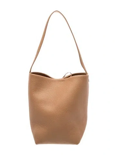 Pre-owned The Row Leather N/s Park Tote Medium In Neutral