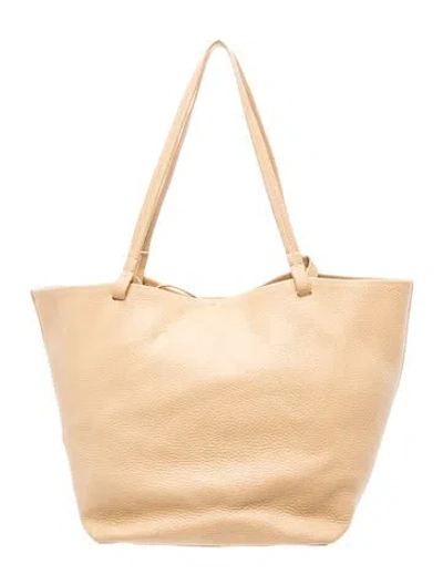 Pre-owned The Row Leather N/s Park Tote In Neutral