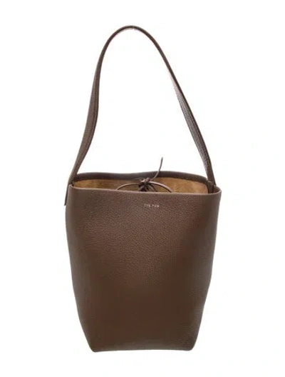 Pre-owned The Row Leather N/s Park Tote Small In Brown/grey