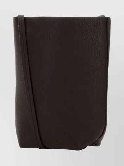 The Row Leather Park Crossbody Bag N/s In Black