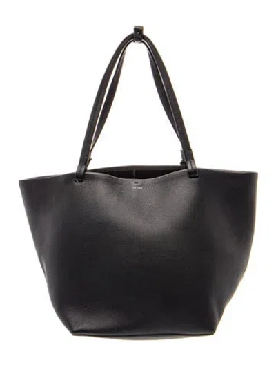Pre-owned The Row Leather Park Tote Three In Black