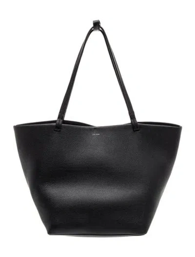 Pre-owned The Row Leather Park Tote Three In Black