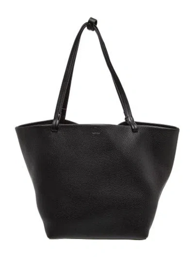Pre-owned The Row Leather Park Tote Three In Black