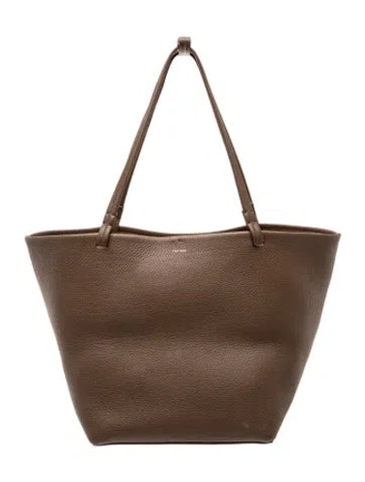 Pre-owned The Row Leather Park Tote Three In Brown