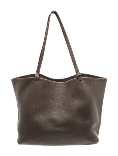 Pre-owned The Row Leather Park Tote Three In Brown