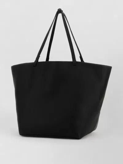 The Row Leather Park Tote Xl Shopping Bag Double Handles In Black