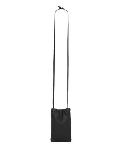 The Row Leather Phone Pouch In Black