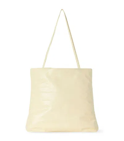 The Row Leather Pim Shoulder Bag In Light Yellow