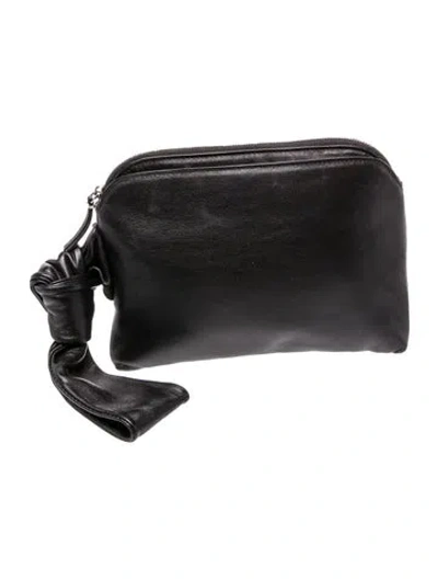 Pre-owned The Row Leather Portfolio In Black