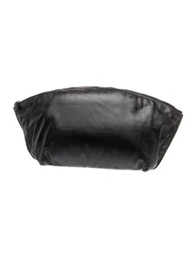 Pre-owned The Row Leather Pouch Xl In Black