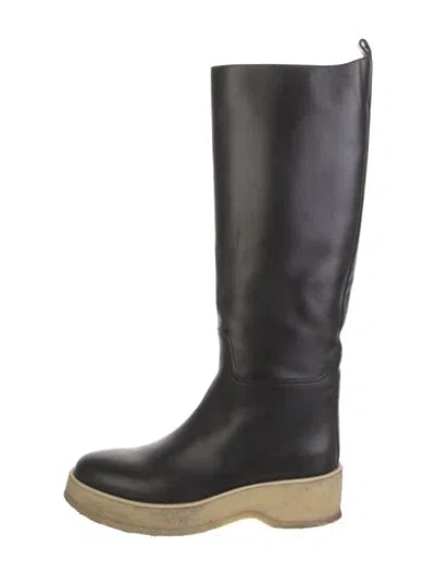 Pre-owned The Row Leather Riding Boots In Black
