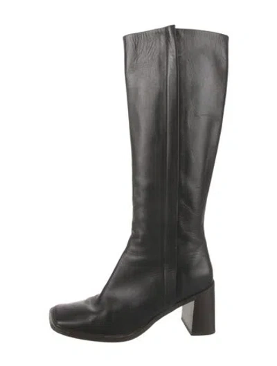 Pre-owned The Row Leather Riding Boots In Black