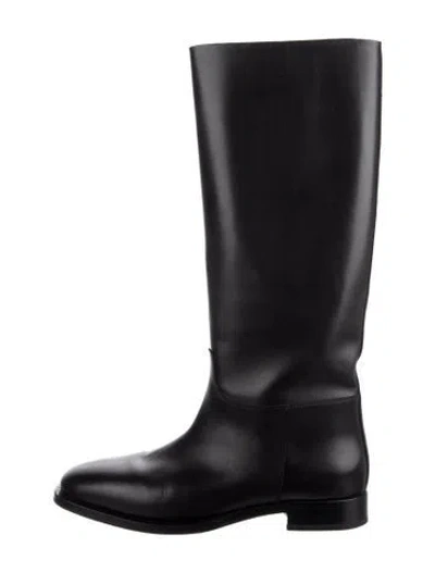 Pre-owned The Row Leather Riding Boots In Black