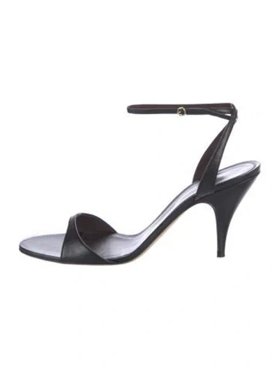 Pre-owned The Row Leather Sandals In Black