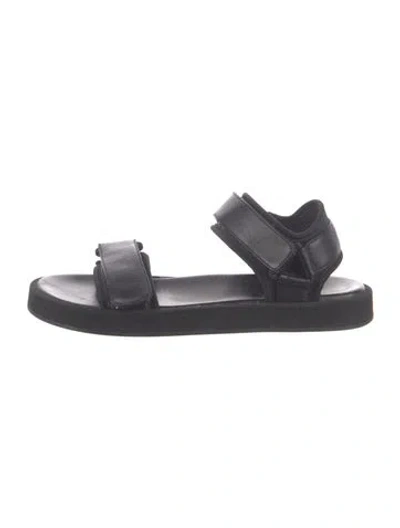 Pre-owned The Row Leather Sandals In Black