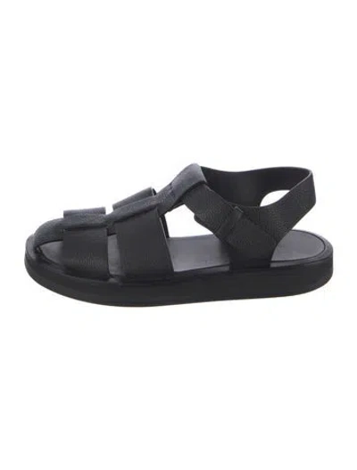 Pre-owned The Row Leather Sandals In Black