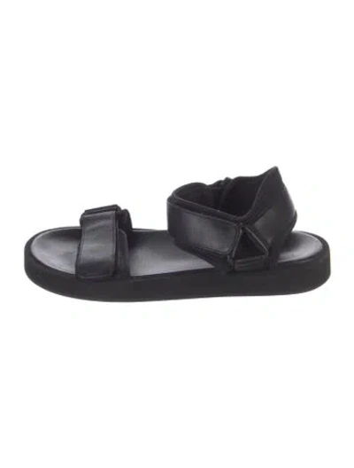 Pre-owned The Row Leather Sandals In Black