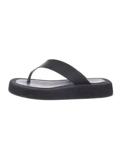 Pre-owned The Row Leather Sandals In Black