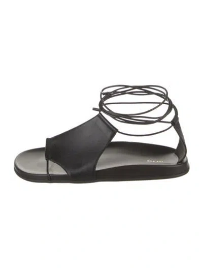 Pre-owned The Row Leather Sandals In Black