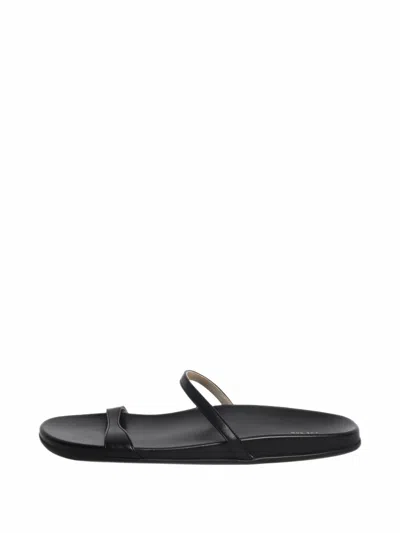 Pre-owned The Row Leather Sandals In Black