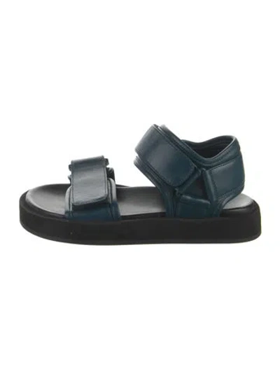 Pre-owned The Row Leather Sandals In Blue