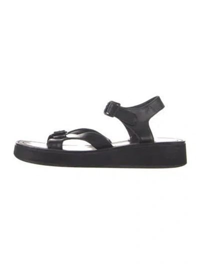Pre-owned The Row Leather Sandals In Blue