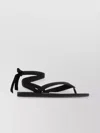 The Row Leather Sandals Bow Detail Flat Sole Open Toe In Black