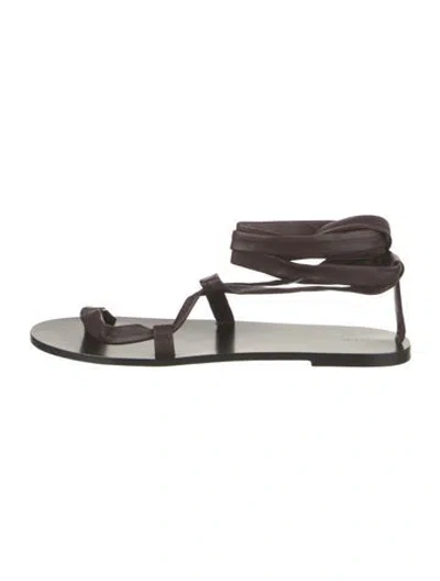Pre-owned The Row Leather Sandals In Brown
