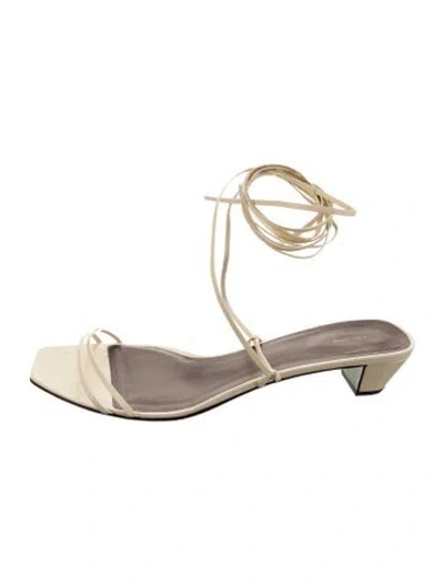 Pre-owned The Row Leather Sandals In Gold/metallic