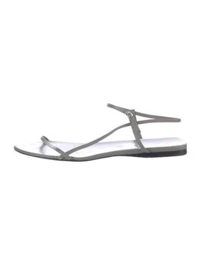 Pre-owned The Row Leather Sandals In Gray