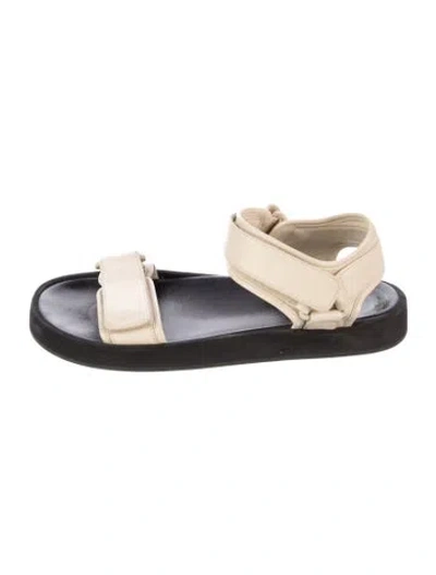 Pre-owned The Row Leather Sandals In Neutral