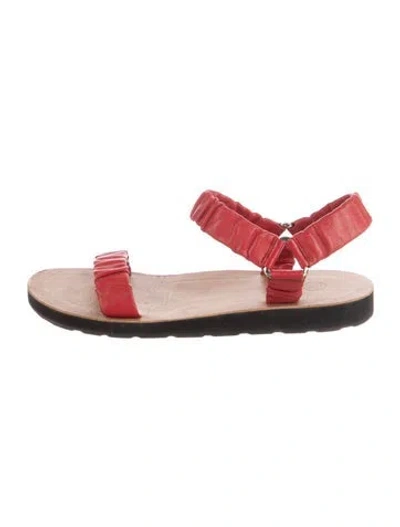 Pre-owned The Row Leather Sandals In Red