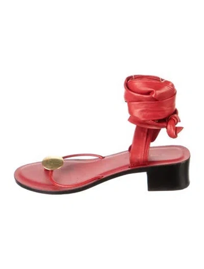 Pre-owned The Row Leather Sandals In Red