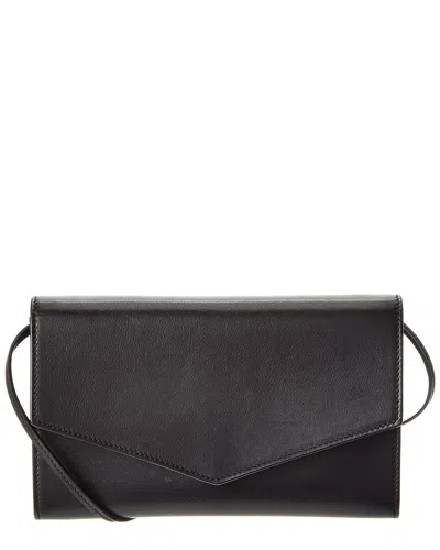 The Row Leather Shoulder Bag In Black