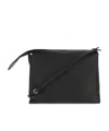 The Row Leather Shoulder Bag In Black