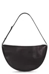The Row Leather Shoulder Bag In Black