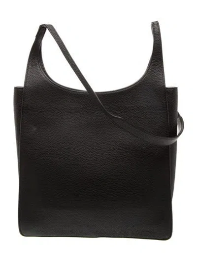 Pre-owned The Row Leather Shoulder Bag In Black