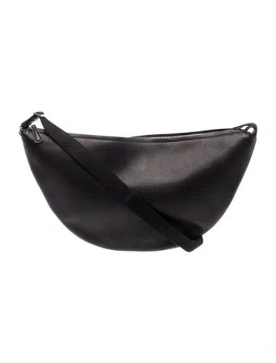 Pre-owned The Row Leather Shoulder Bag In Black