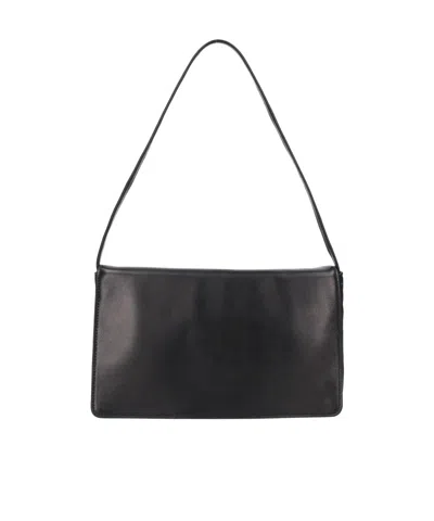 The Row Leather Shoulder Bag In Black